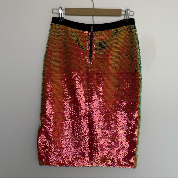ANTHRO RO & DE Elysian Iridescent Flip Sequin Midi Pencil Skirt, Size 4P, NWT - Picture 7 of 11